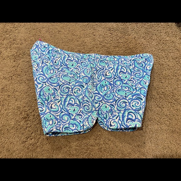 Lilly Pulitzer Adie Short Chasing Tail Blue Women’s Size 12 Pockets 3.5” Inseam - Picture 4 of 13